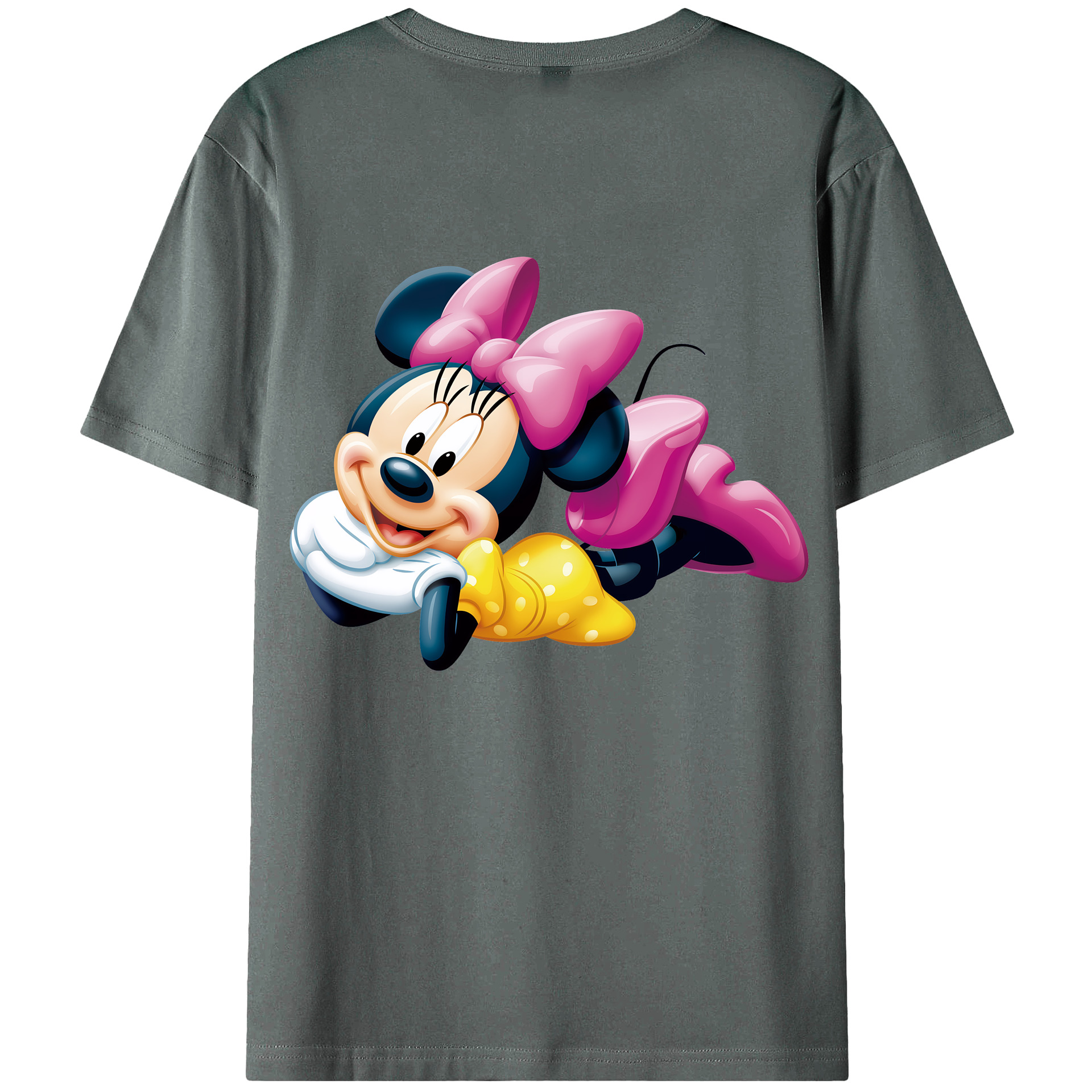 （画像用） ミッキーマウス Mickey Mouse 綿100％ メンズ半袖Tシャツ（バックプリント） 通気性